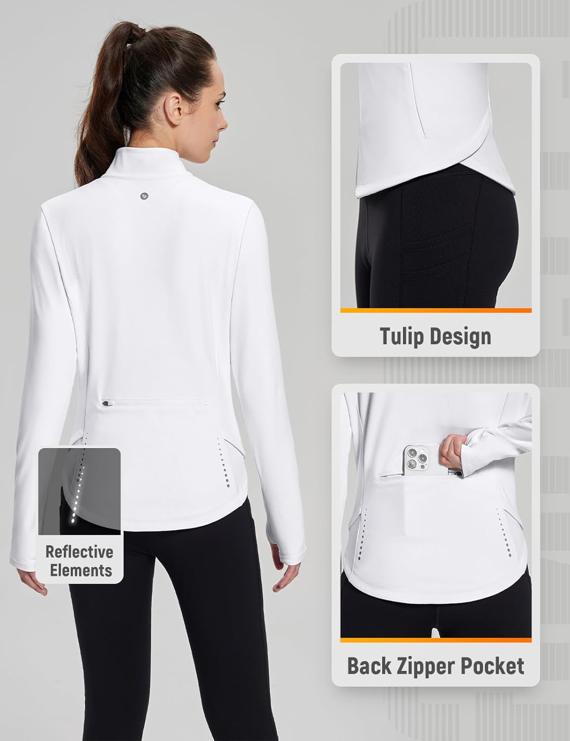 Women'S Fleece Running Jacket Water Resistant Full Zip Winter Cold Weather Gear Thermal Cycling Workout Jackets