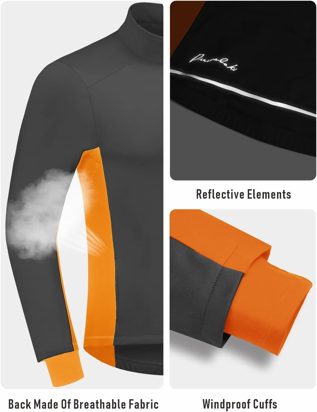 Cycling Bike Jackets for Men Winter Thermal Running Jacket Windproof Breathable Reflective Softshell Windbreaker