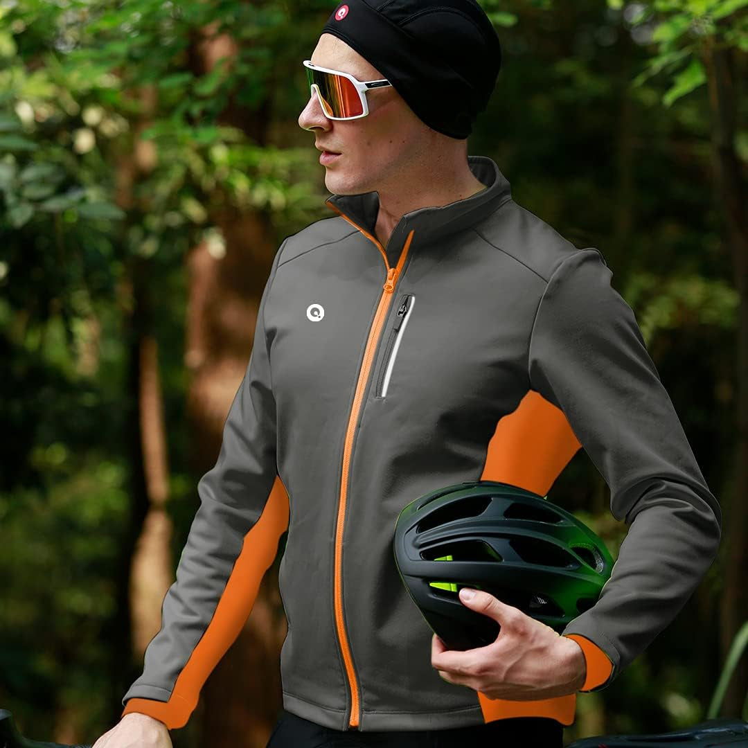Cycling Bike Jackets for Men Winter Thermal Running Jacket Windproof Breathable Reflective Softshell Windbreaker