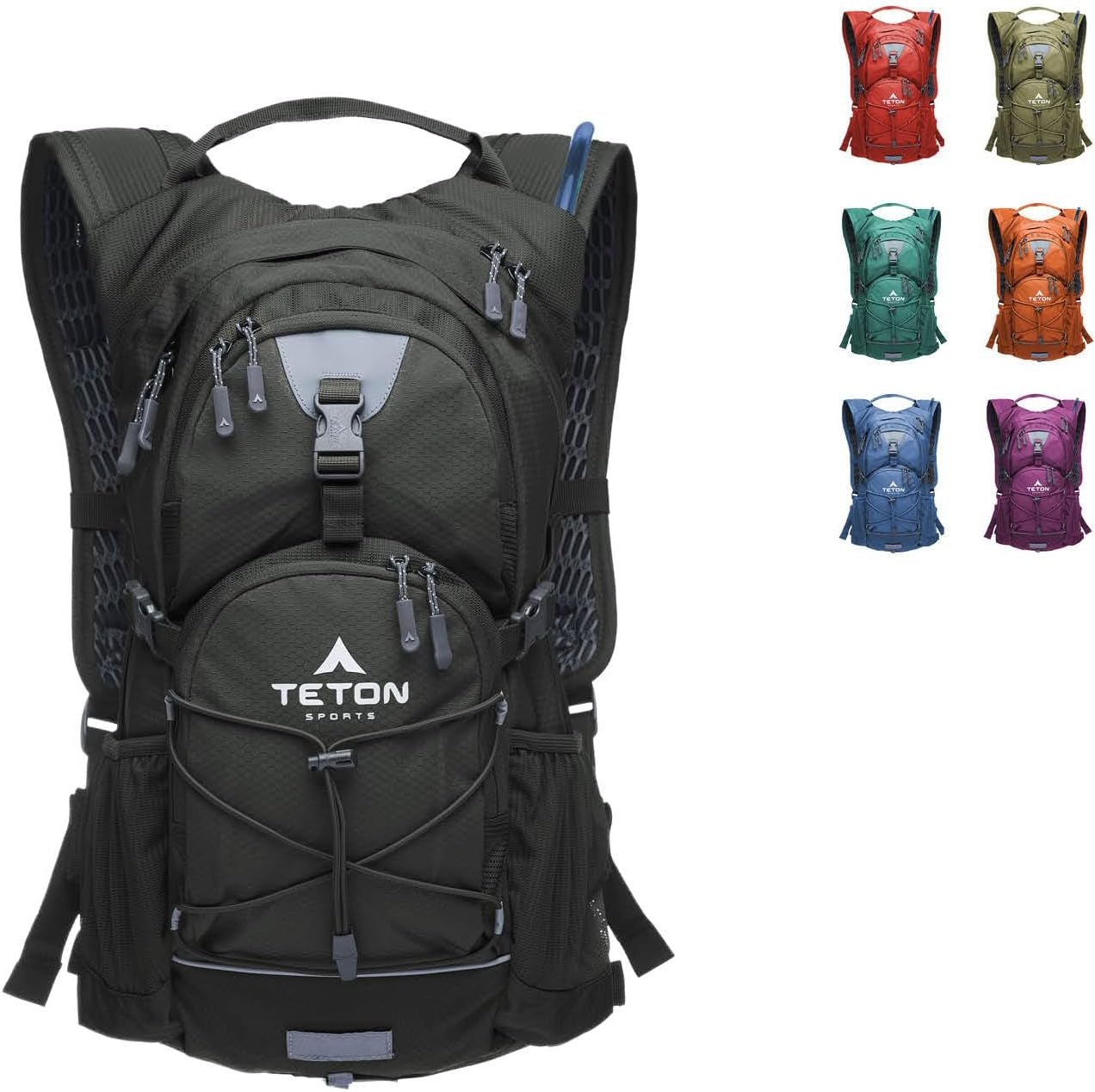 Teton Oasis/Trailrunner Hydration Backpack – Lightweight Water Pack with 2L/3L Bladder for Hiking, Running, Cycling, Biking – 2L/18L/22L Sizes – Sewn-In Rain Cover – Fits Men and Women